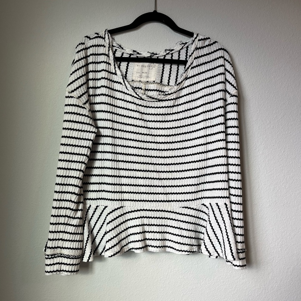 Free People black and white stripe thermal Size: M